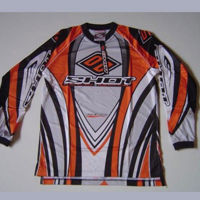 Camiseta cross-enduro shot flexor negro y naranja
