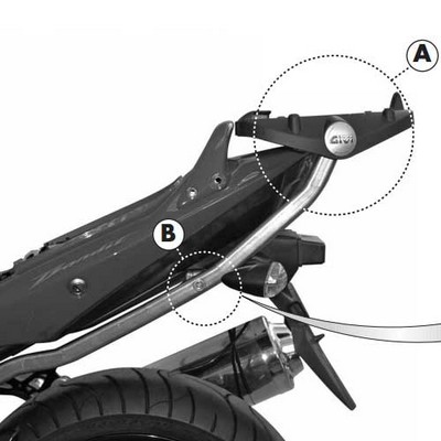 Monorack Givi para baul trasero en Suzuki Bandit GSF650 09-13 Monorack Givi para baul trasero en Suzuki Bandit GSF650 09-13