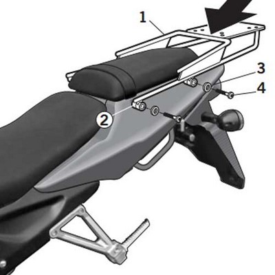 Shad KIT TOP DAELIM ROADWIN 125 Para instalar una maleta trasera Shad KIT TOP DAELIM ROADWIN 125 Para instalar una maleta trasera