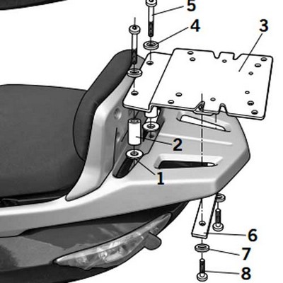 Shad KIT TOP DAELIM S1 125 13- Para instalar una maleta trasera Shad KIT TOP DAELIM S1 125 13- Para instalar una maleta trasera