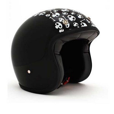 DMD Casco diseño clásico vintage negro Skull