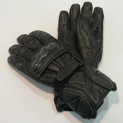 GUANTES REFORZADOS NEGRO, PIEL Y CARBONO
