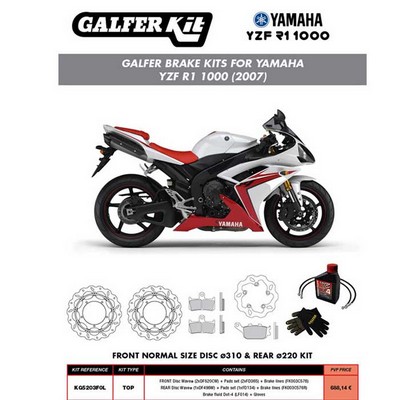 KIT DE FRENO GALFER WAVE PARA YAMAHA YZF R1 1000 2