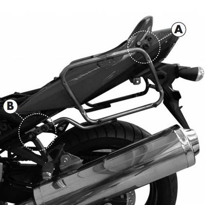 Portamaletas lateral fijacion rapida V35 y K33 Suzuki Bandit GSF 650 Portamaletas lateral fijacion rapida V35 y K33 Suzuki Bandit GSF 650