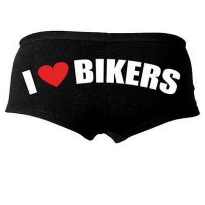Short de mujer en negro modelo "I love Bikers" ori