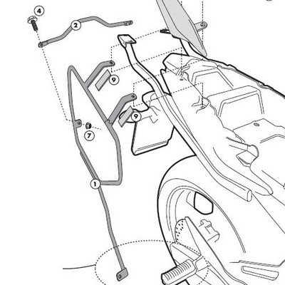 Soporte lateral para bolsas Easylock de Givi espec