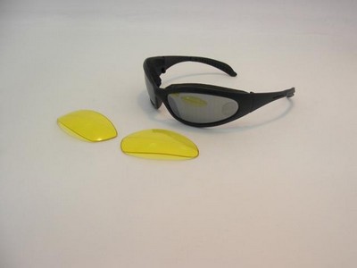 GAFAS SAAR NEGRA Y LENTE A ESPEJO + amarilla