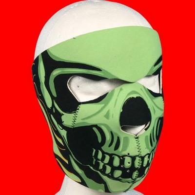 MASCARA NEOPRENO SKULL NEGRO/VERDE