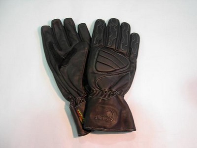 GUANTES PIEL NEGRA REFORZADOS HILO BLANCO