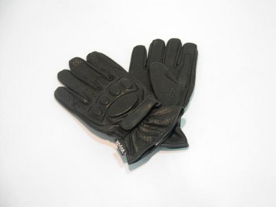 GUANTES DE PIEL NEGRO REFORZADO CORTOS