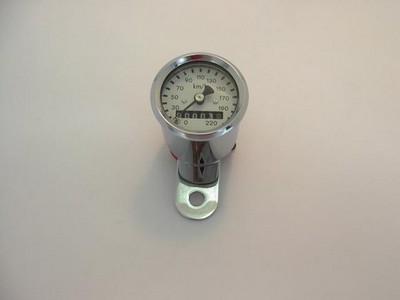 MINI CUENTAKM MECANICO BLANCO 48MM, 220 KM/H
