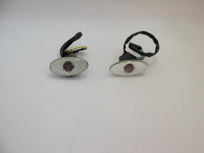 INTERMITENTES OVAL LENTE BLANCA. PAR