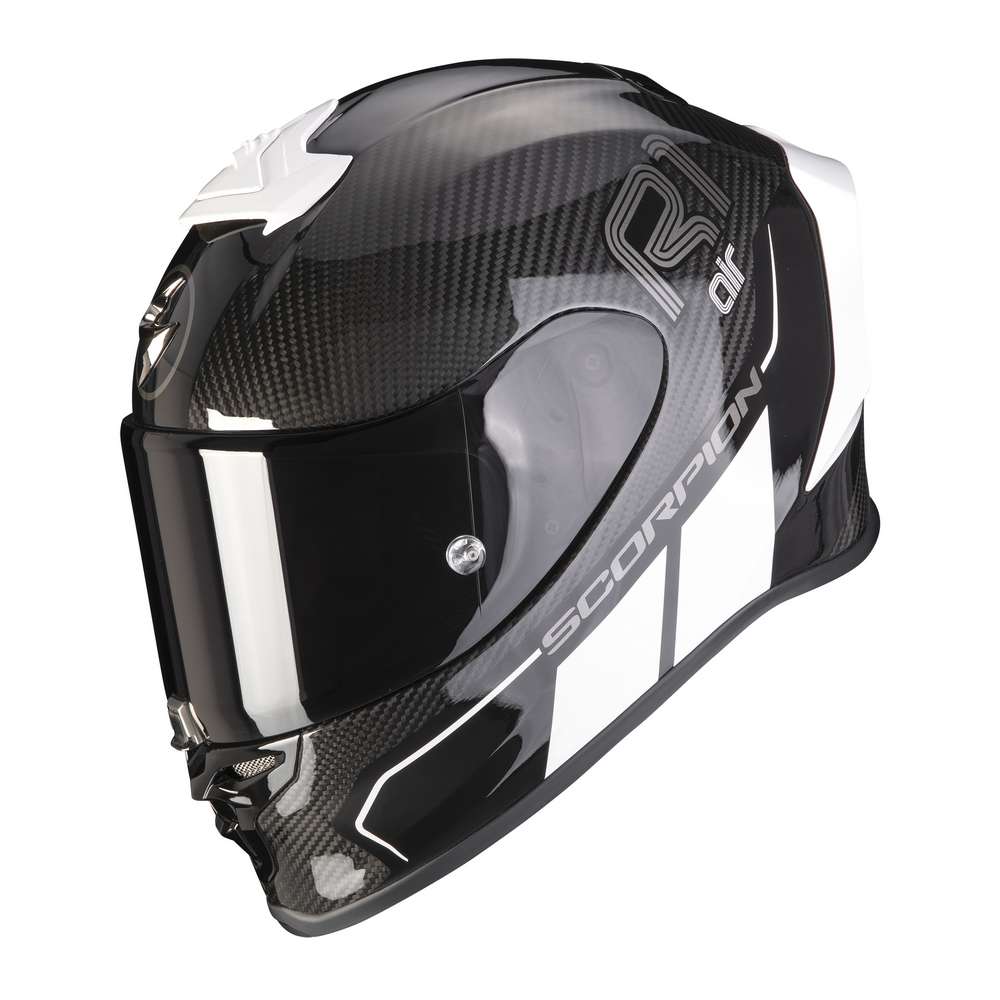 Artículos de primera necesidad Celo Pila de Casco Scorpion Exo-R1 Carbon Air Corpus II negro | Nilmoto