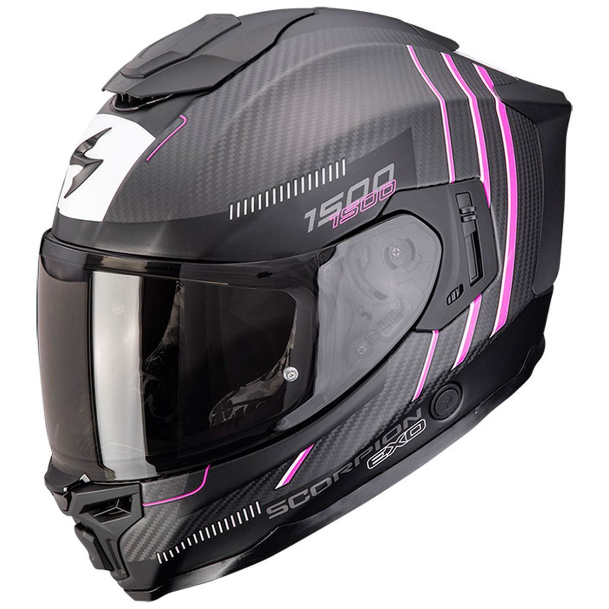 Casco moto Scorpion EXO-1500 CARBON AIR ZITY Negro Rosa