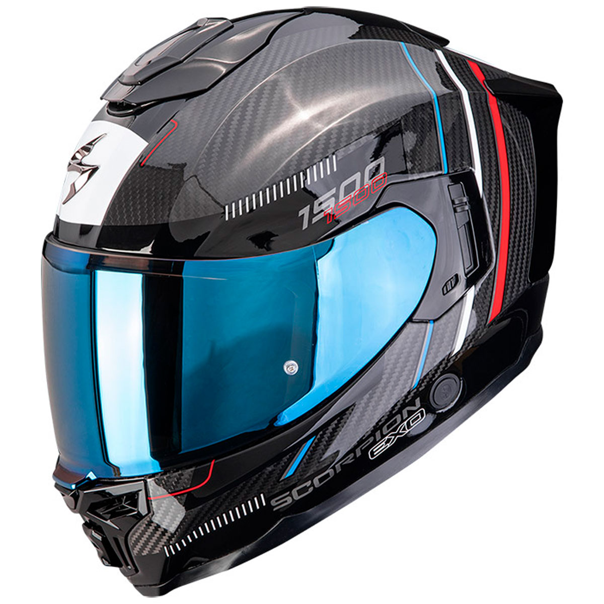 Casco moto Scorpion EXO-1500 CARBON AIR ZITY Negro Azul