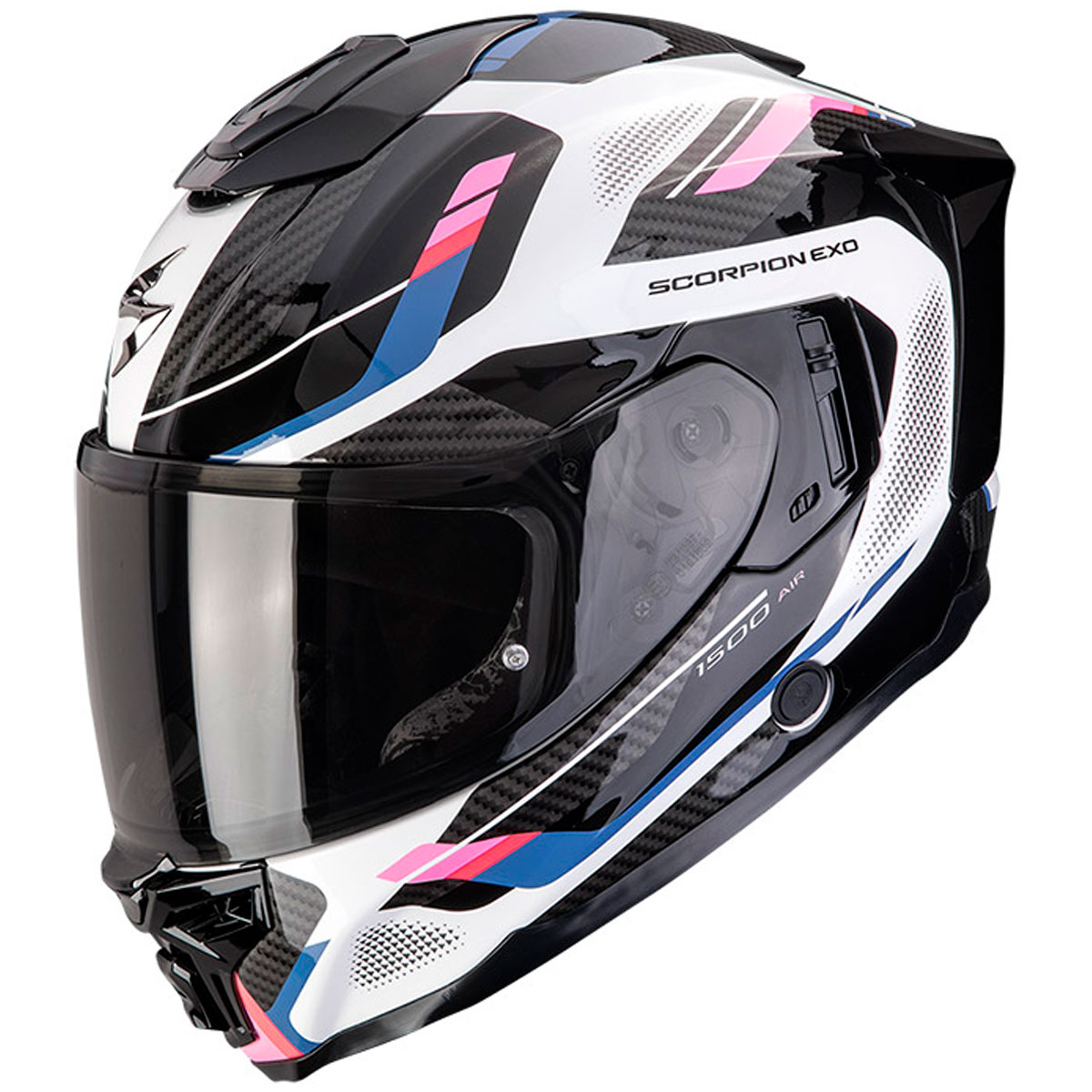 Casco moto Scorpion EXO-1500 AIR SLEEK Blanco Negro Rosa