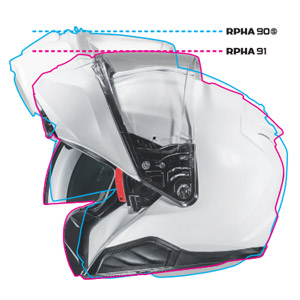 Casco modular HJC RPHA91 Fluor