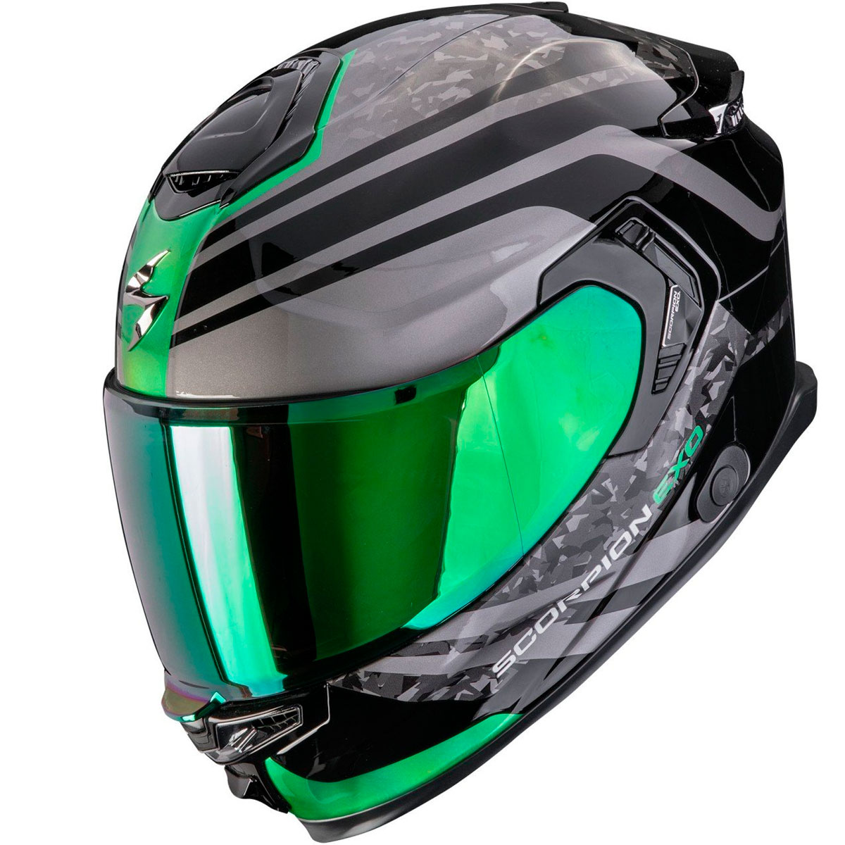 Casco moto Scorpion Exo-GT SP Air ARTEN Negro Verde