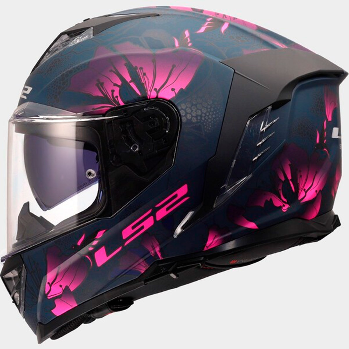 Casco LS2 STORM  III BURST Negro Rosa Talla XS