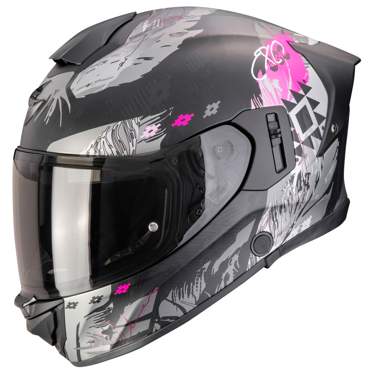 Casco moto Scorpion EXO-530 AIR HADJI Negro Mate Rosa