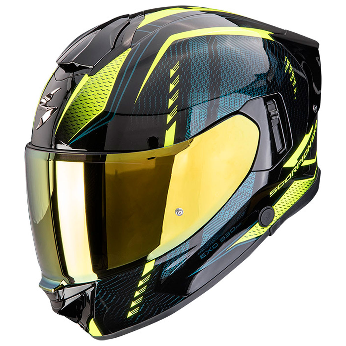 Casco moto Scorpion EXO-530 AIR THERAS Negro Amarillo Fluor