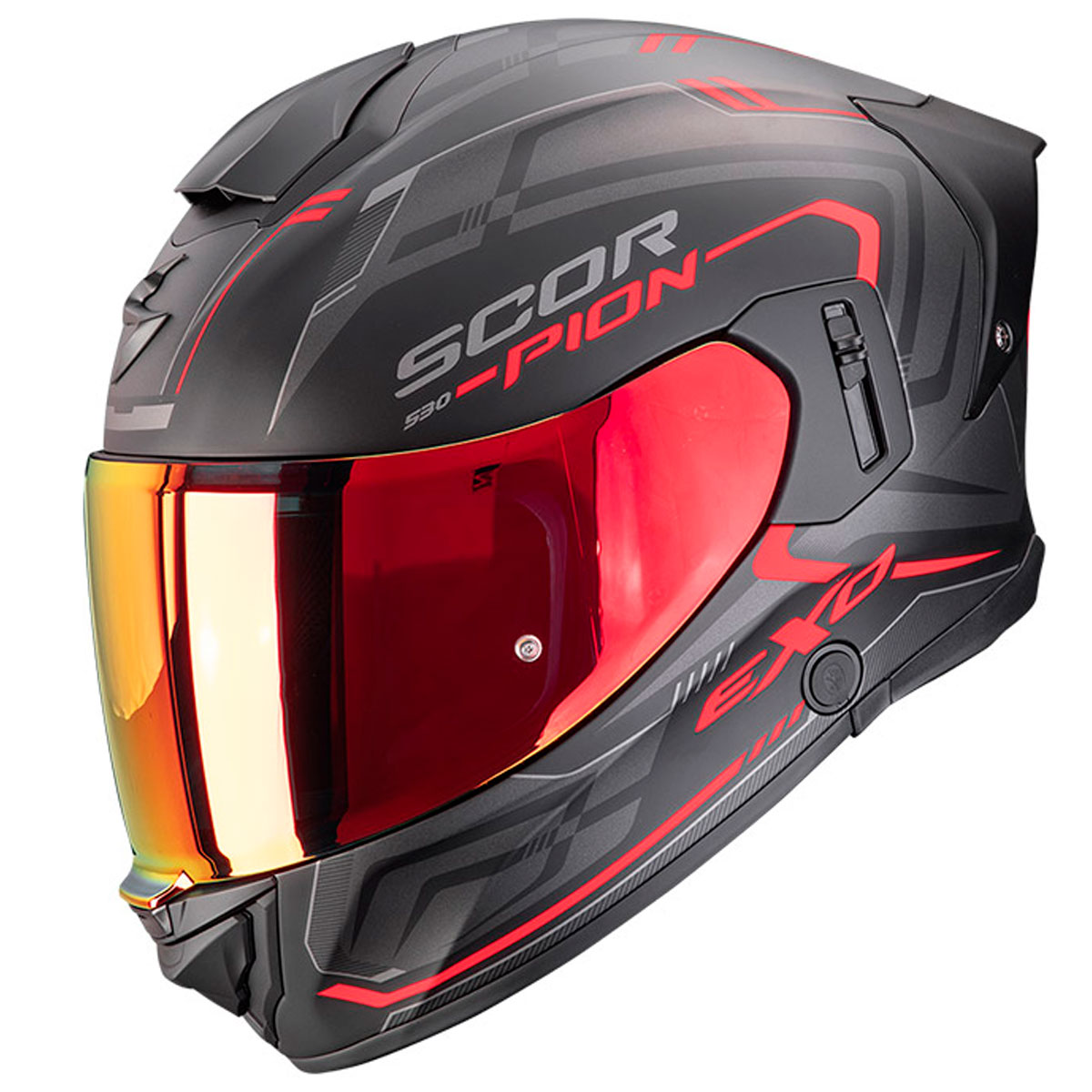 Casco moto Scorpion EXO-530 AIR SLOPE Negro Mate Rojo Talla M
