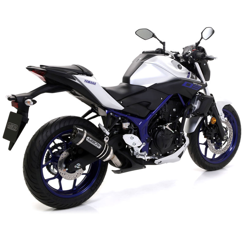 Escape aluminio negro fondo carbono Arrow Yamaha MT-03, YZF R3 / R25 15-