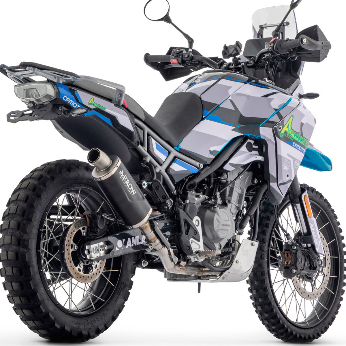 Escape acero Indy Race de Arrow CF Moto 450MT 2024