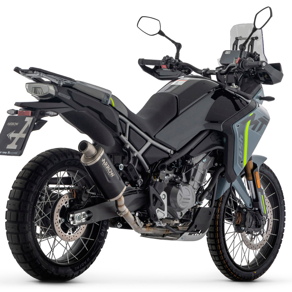 Escape acero negro Indy Race de Arrow CF Moto 450MT 2025-