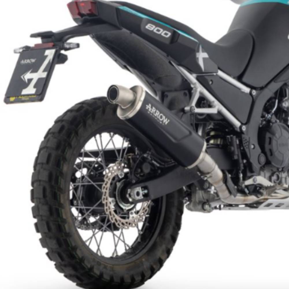 Escape negro Arrow Indy Race Kove 800X Pro-Rally 24- tapa acero