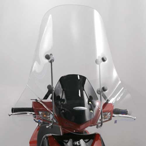 Pantalla sin bordes transparente mod.club para gran variadad de scooters. 76x69 cms