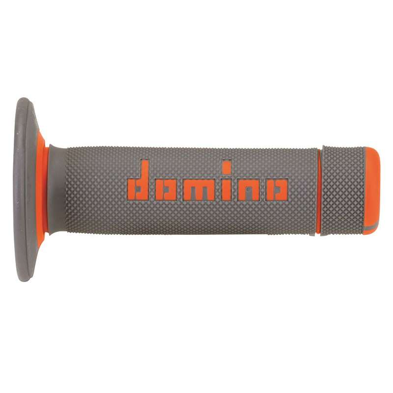puños moto domino off road gris-naranja