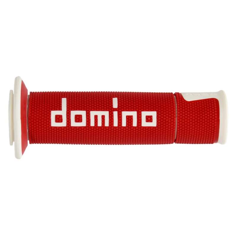 puños moto domino carretera rojo-blanco