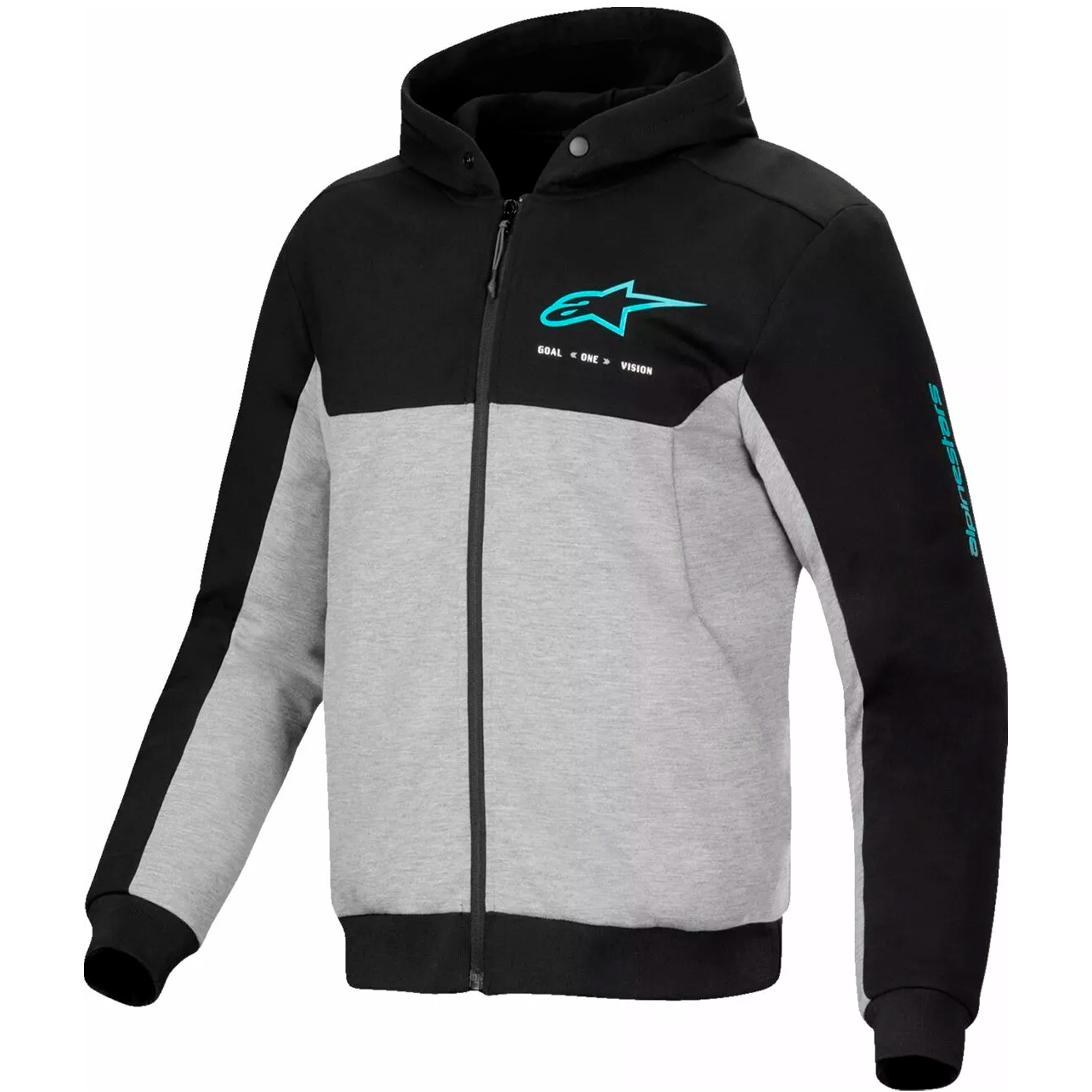 Sudadera Alpinestars Chrome V2 Gris / Negro / Turquesa