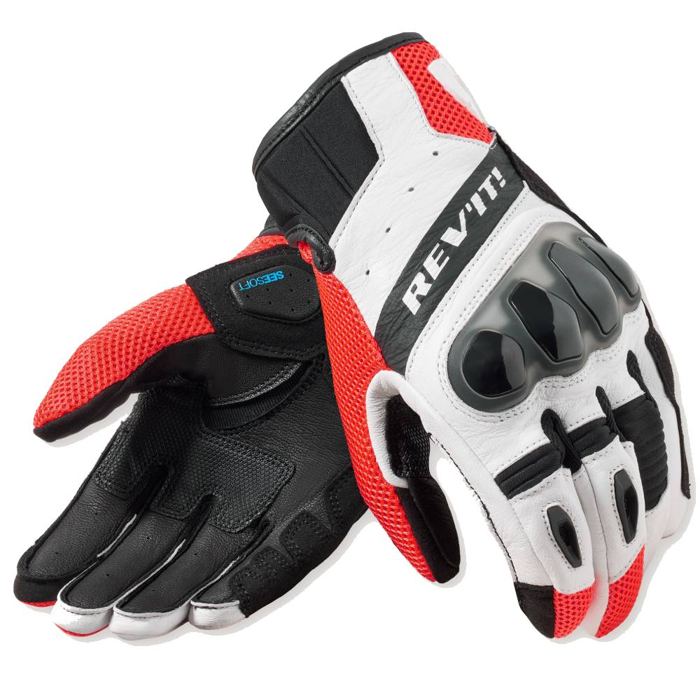 Guantes RITMO Revit Negro-Rojo Flúor