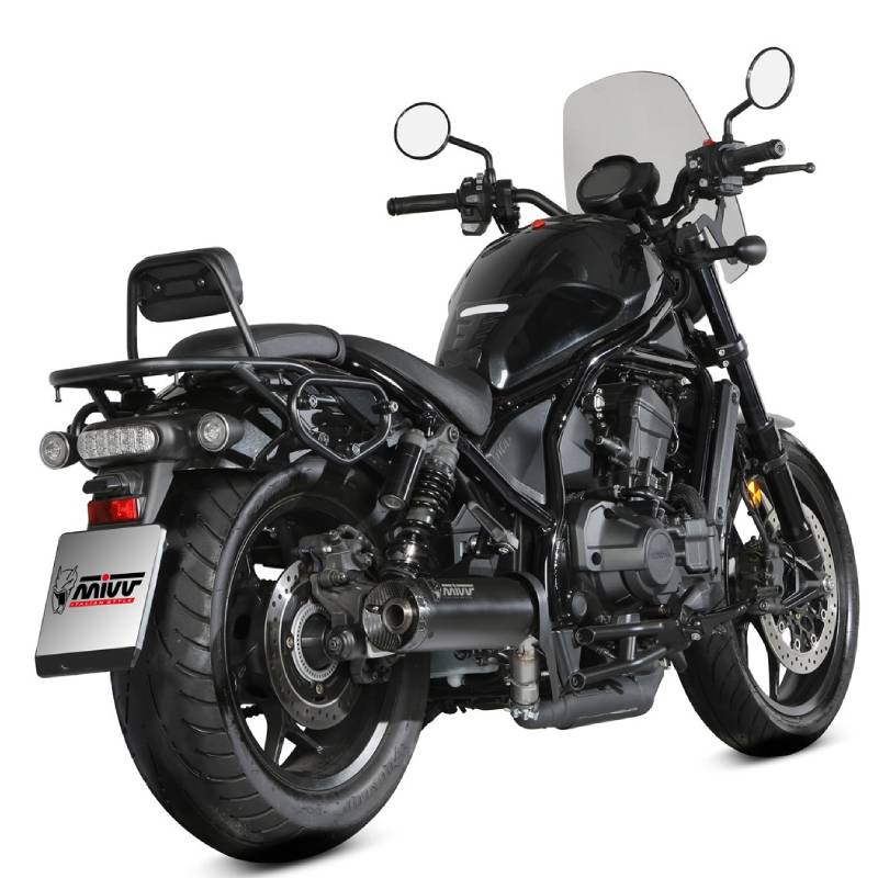 Escape Mivv HR-1 Negro con tapa de carbono HONDA CMX1100 REBEL 22-24