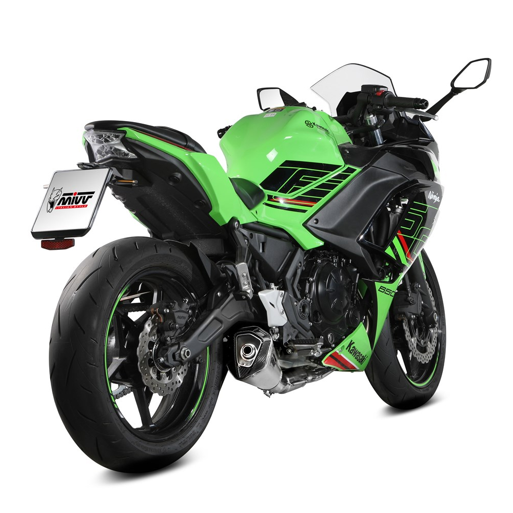Escape completo Mivv DELTA RACE acero carbono Kawasaki Ninja/Z 650 24+