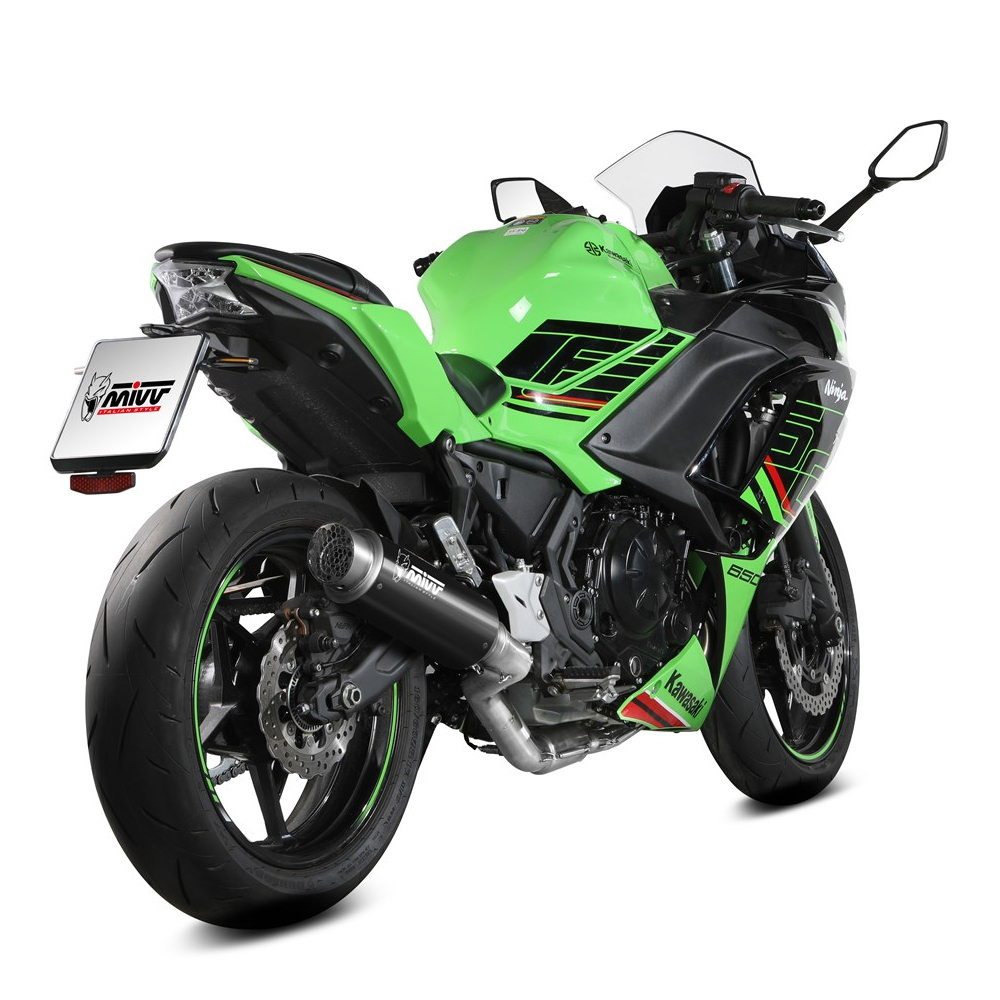 Escape completo Mivv GP PRO acero negro Kawasaki Ninja/Z 650 24+