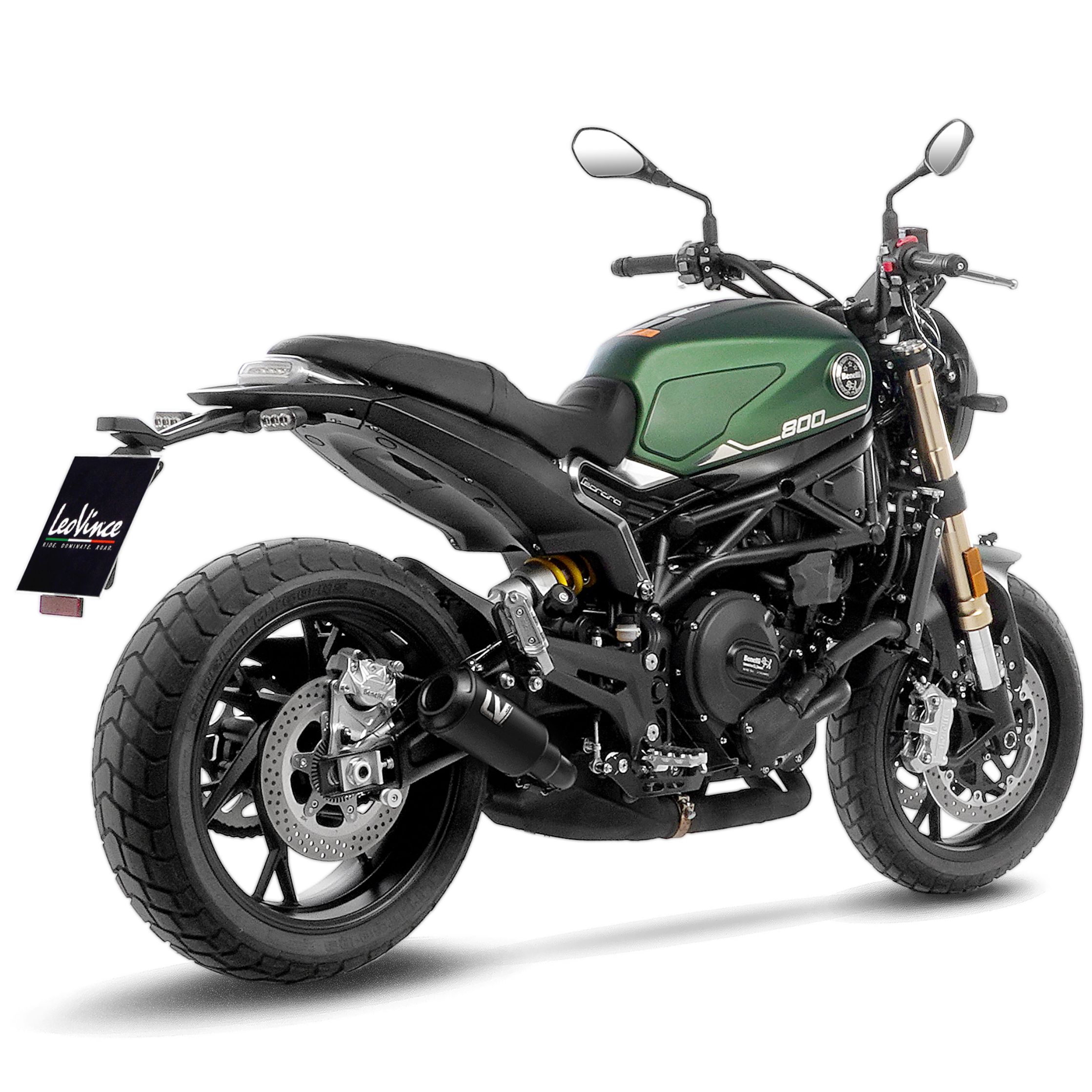Escape LV-10 negro homologado BENELLI Leoncino 800 21+