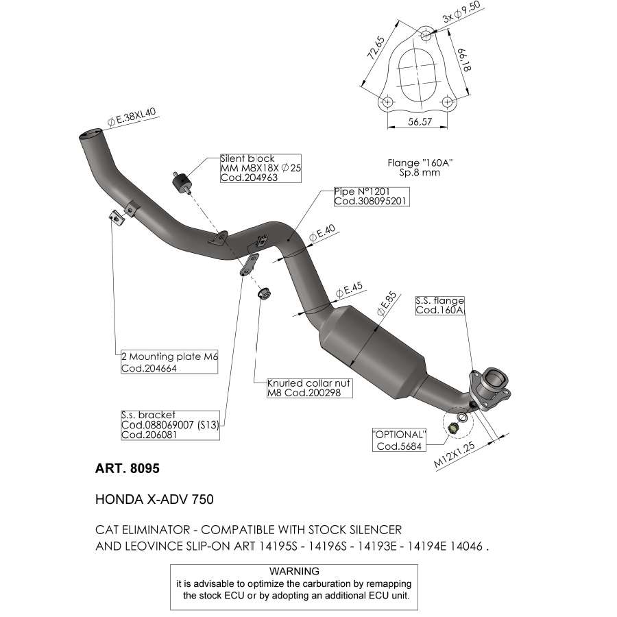 Supresor catalizador Honda XAdv 750 17-