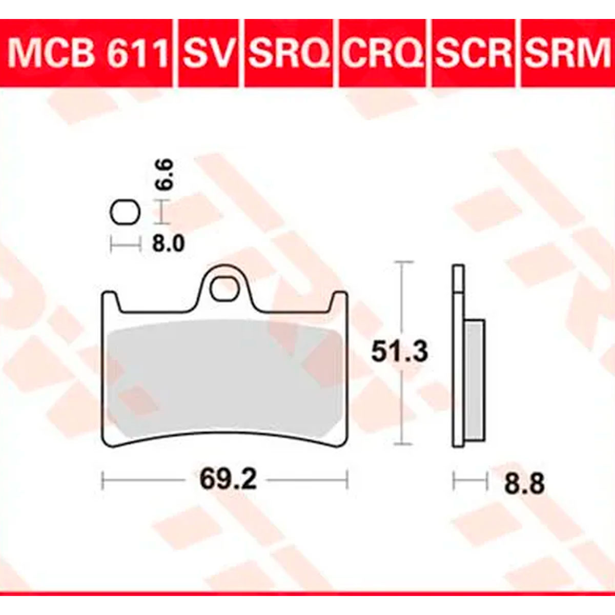 pastilla de freno TRW Sinterizada MCB611SV