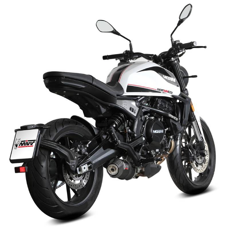Escape Mivv Oval Negro con tapa de carbono MOTO MORINI Seiemmezzo STR 22-24