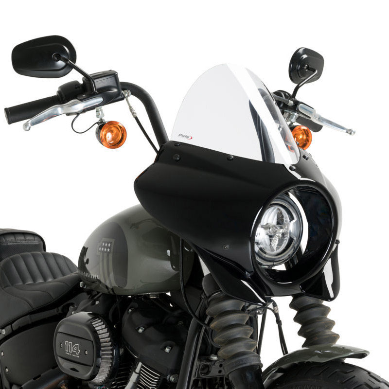 Semicarenado mirage touring HD FXBB 21- Puig CARCASA NEGRO BRILLO Ahumado Claro