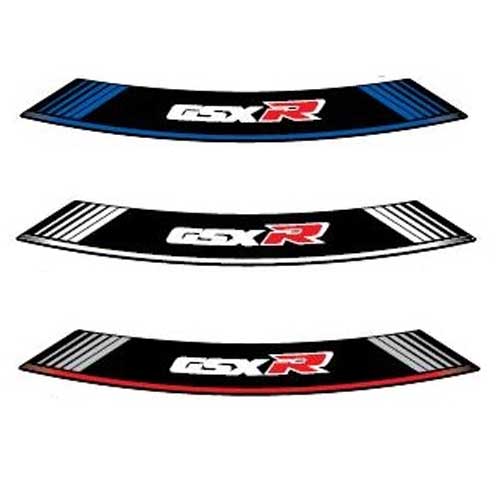 Adhesivo para llantas tiras en arco especiales en Suzuki GSXR Blanco