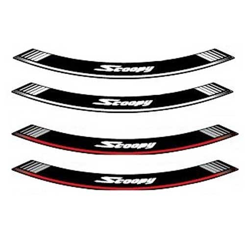 Adhesivo para llantas tiras en arco especiales en Honda Scoopy Blanco