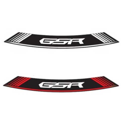 Adhesivo para llantas tiras en arco especiales en Suzuki GSR Blanco