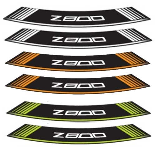 Adhesivo para llantas tiras en arco especiales en Kawasaki Z800 Blanco