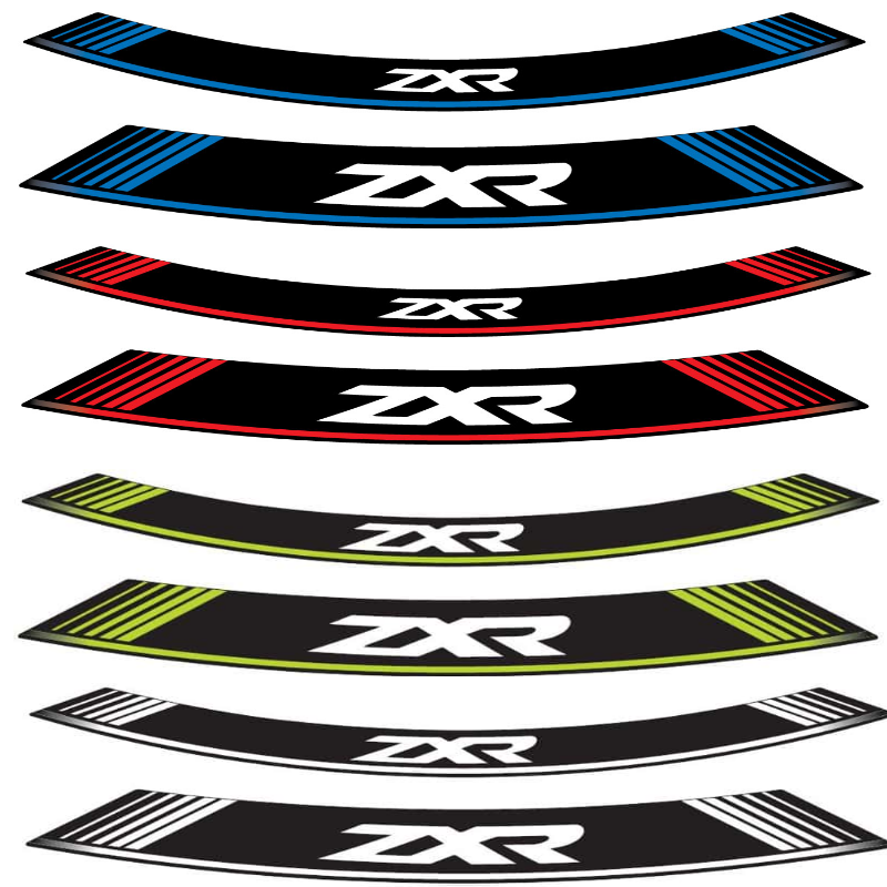 Adhesivo para llantas tiras en arco especiales en Kawasaki ZXR Azul