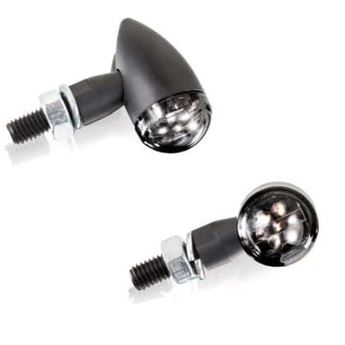 E8 Paire De Clignotants Moto Noirs DESIGN LEDS - Homologués Clignotants Moto Homologués