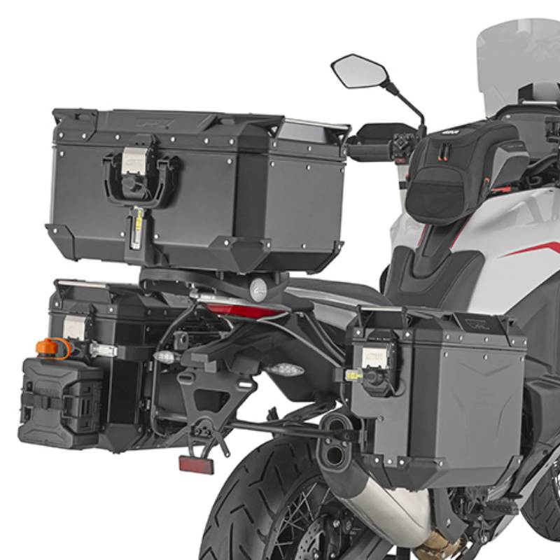 Portamaletas lateral Givi con hueco para escape Motomorini Xcape